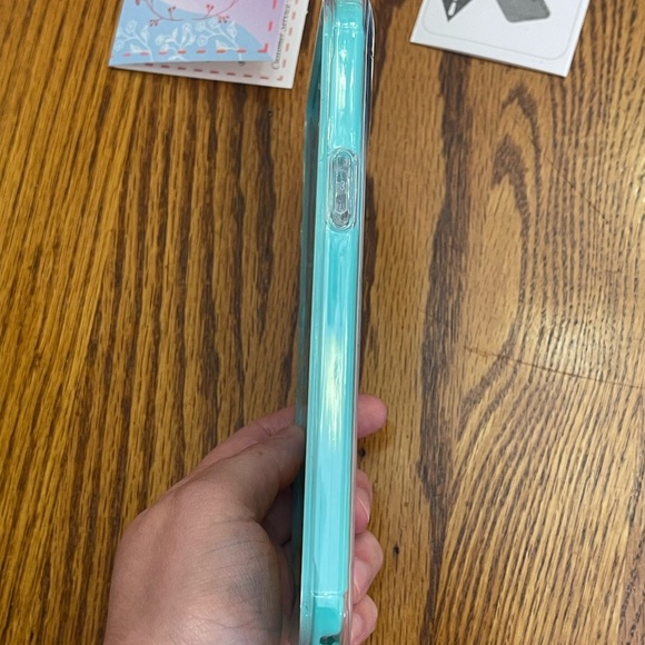 New iPhone 12 Pro Max Marble Phone Case w/ Screen Protector – Turquoise & Gold - Picture 8 of 11